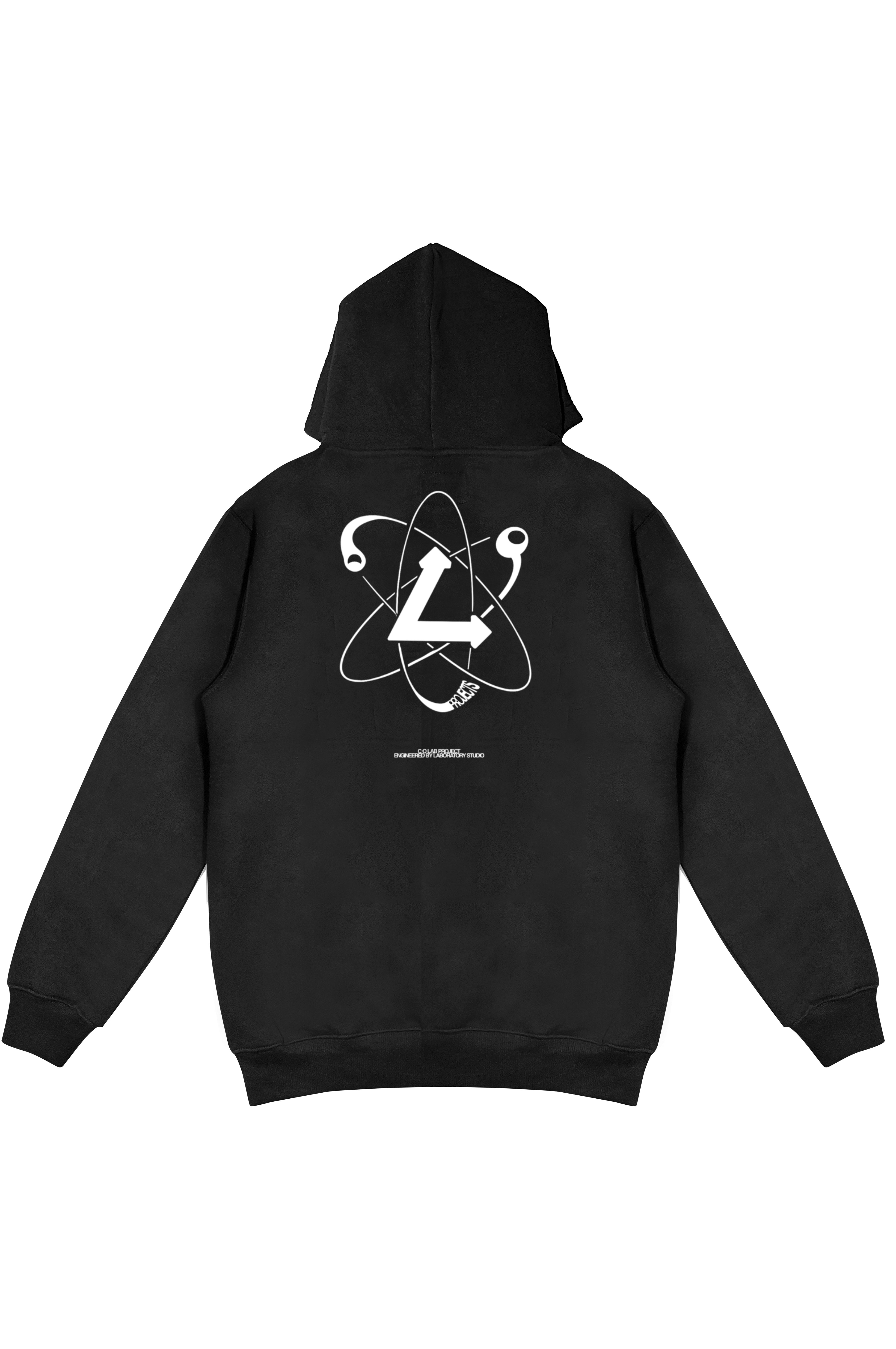 Hoodie noir sérigraphié BLACK GENESIS 2024 — LABORATORY STUDIO